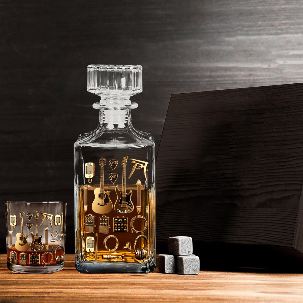 Guitarist - Personalized Guitar Whiskey Decanter Set