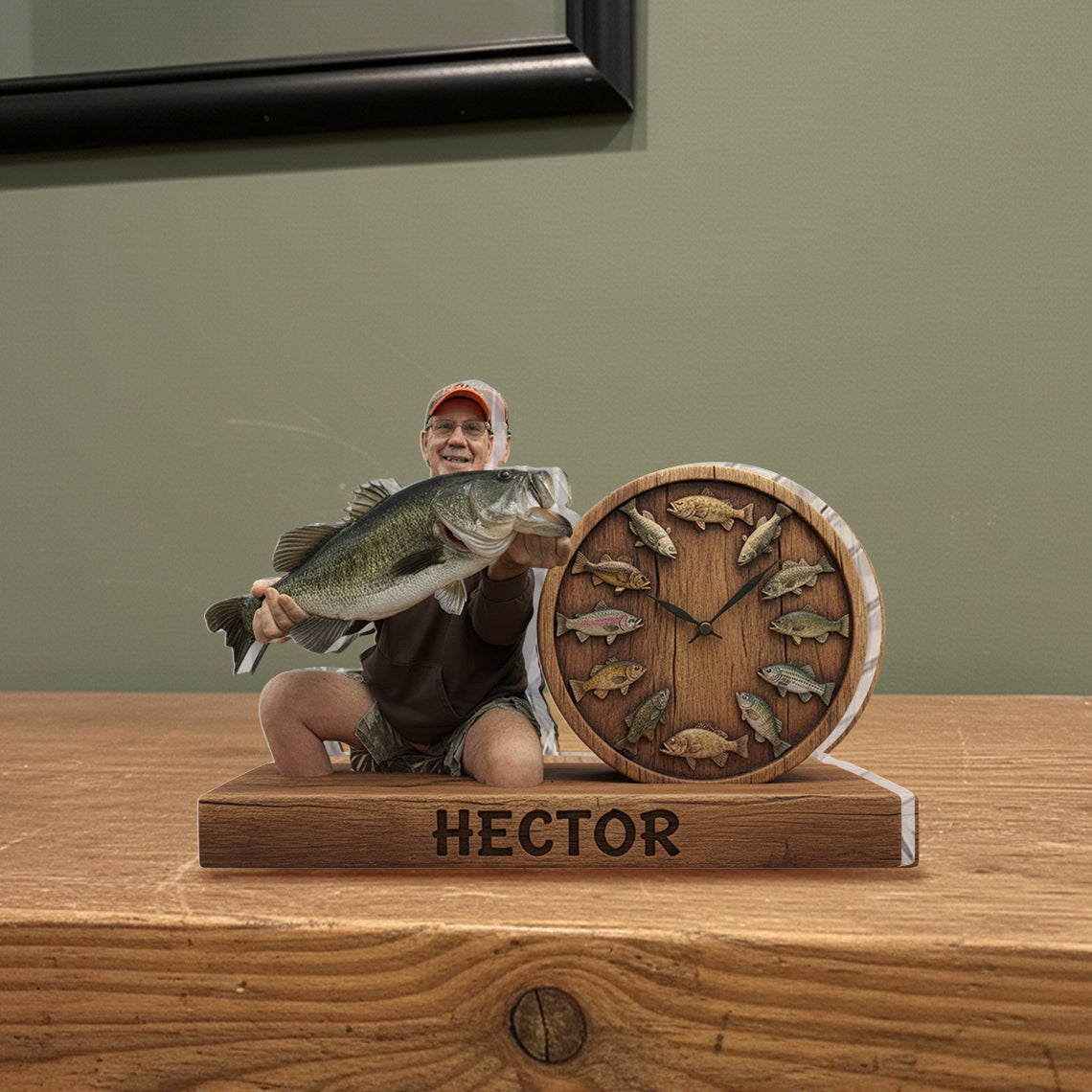 It's Always Fish O'clock - Personalized Fishing Desk Clock Plaque
