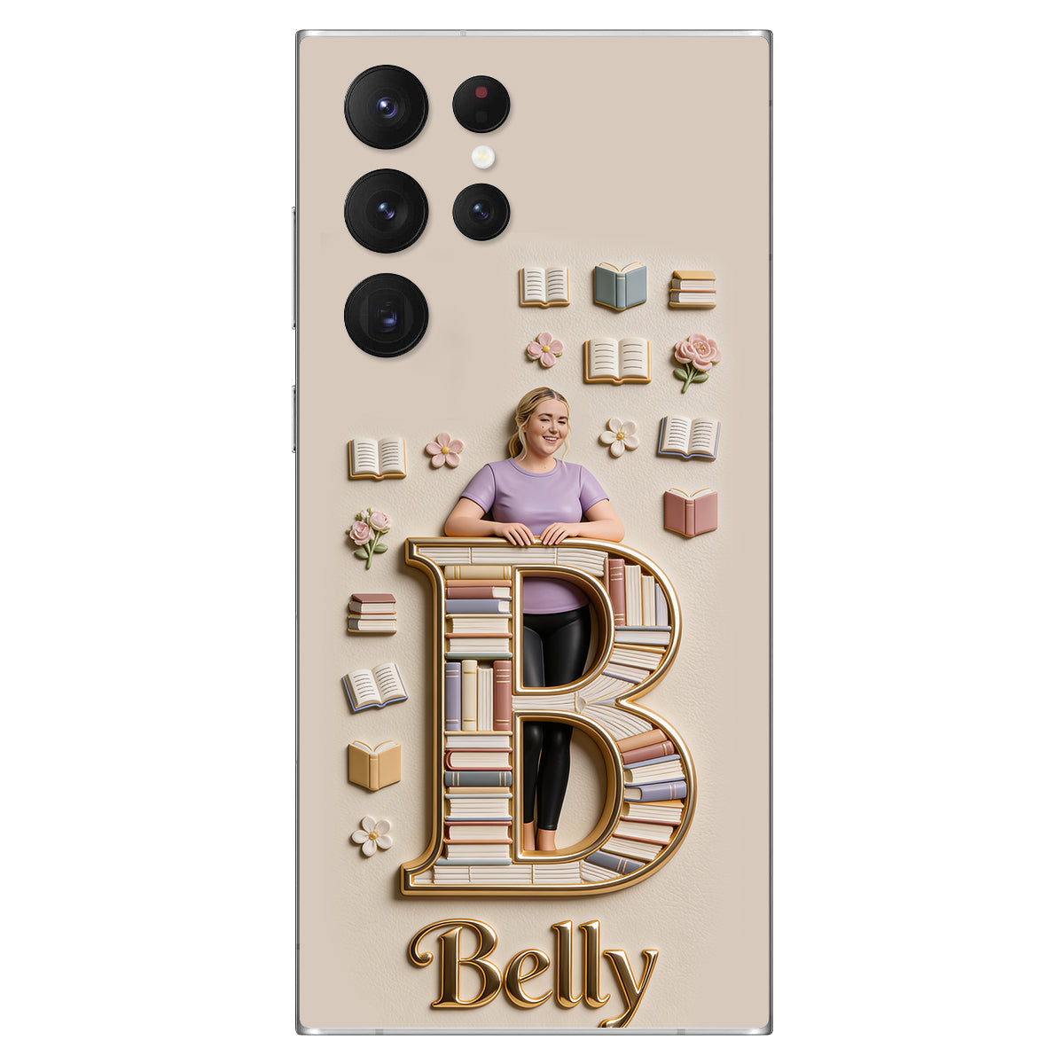 Book Lovers Gift - Personalized Book 3D Embossed Leather Phone Case