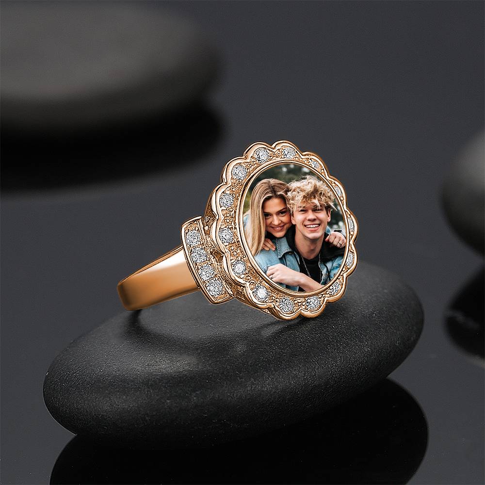 Any Photo - Personalized Zircon Photo Ring