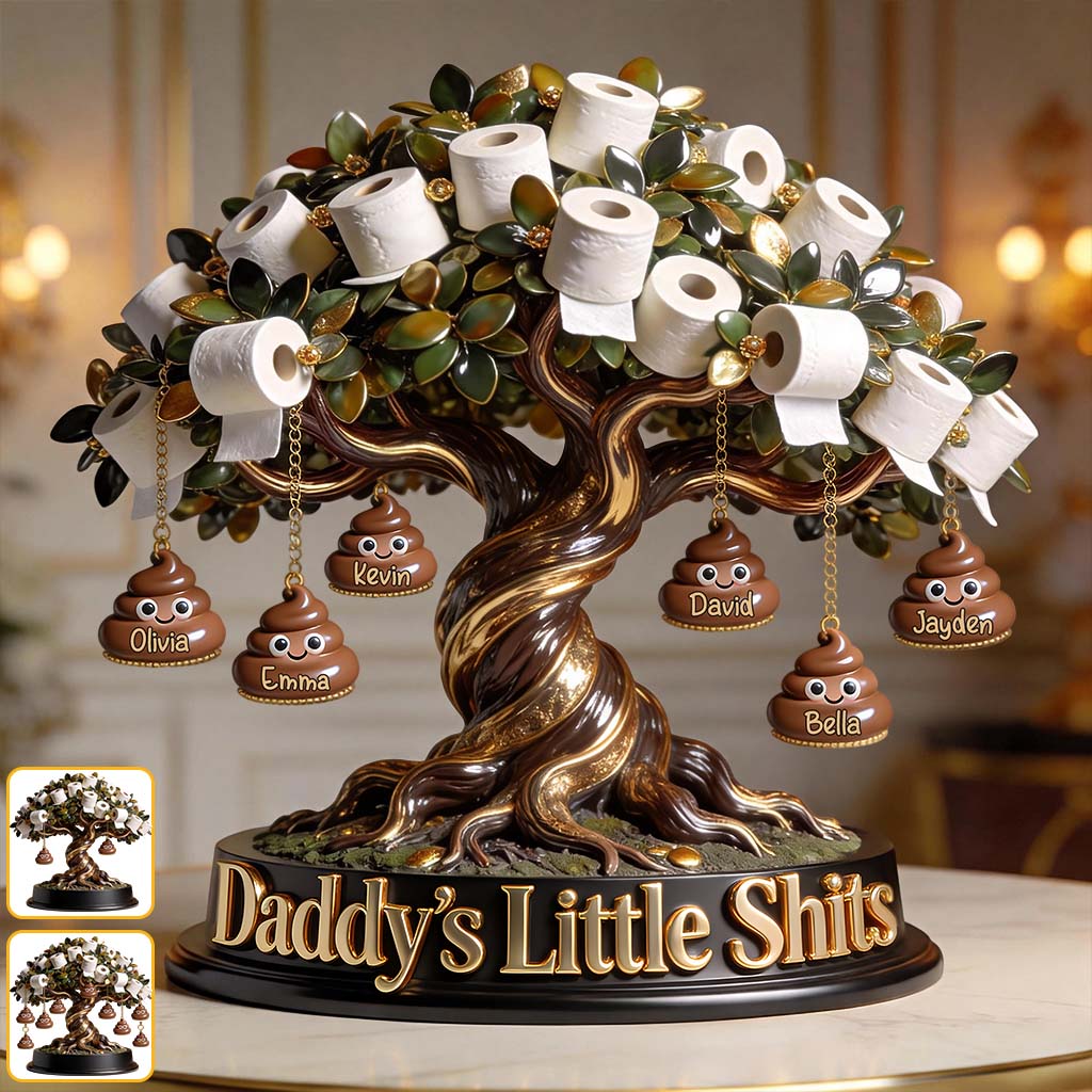 Daddy's Little Sh*ts - Personalized Father Custom Shaped Acrylic Plaque