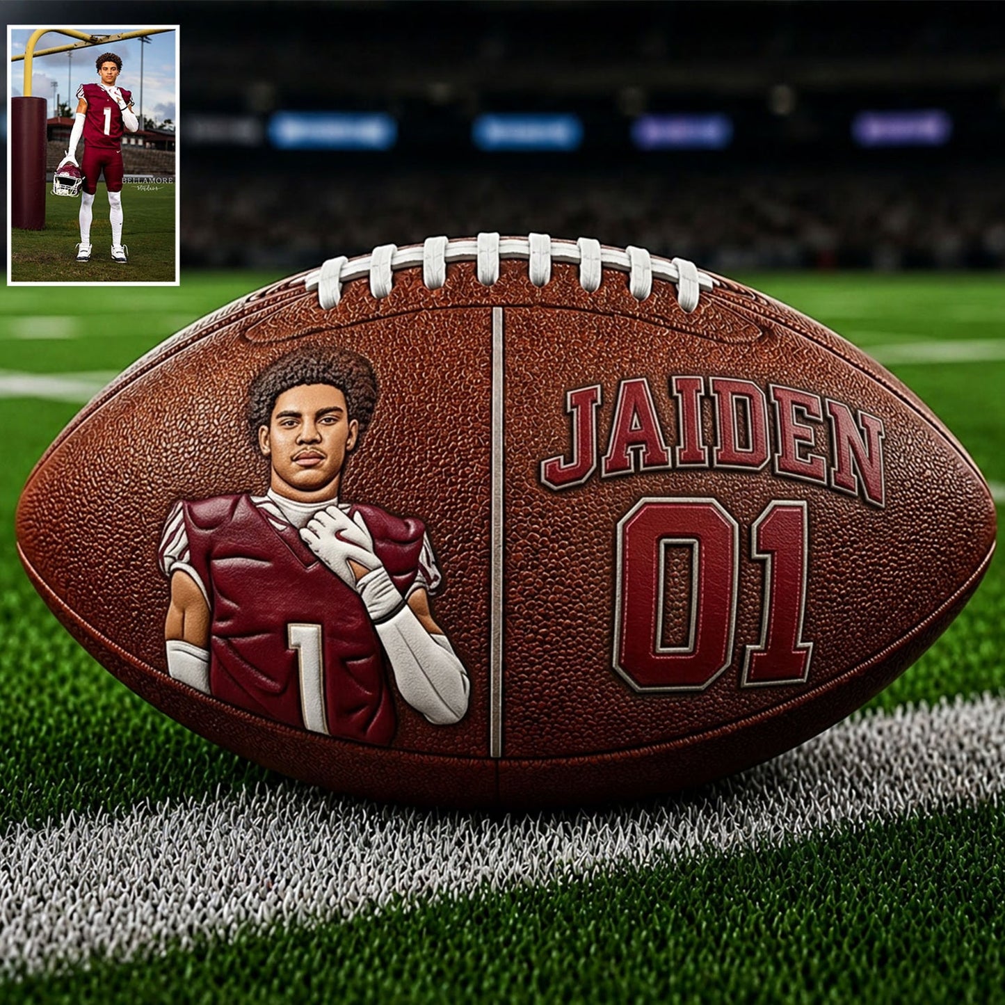 Any Photo Love Football - Personalized Football Multi-Sport Ball