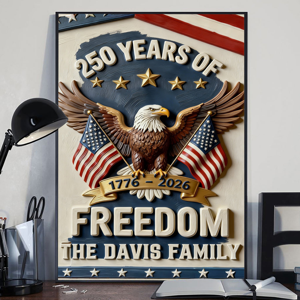 America 250th Anniversary Gifts - Personalized Independence Day/ 4th of July Canvas And Poster