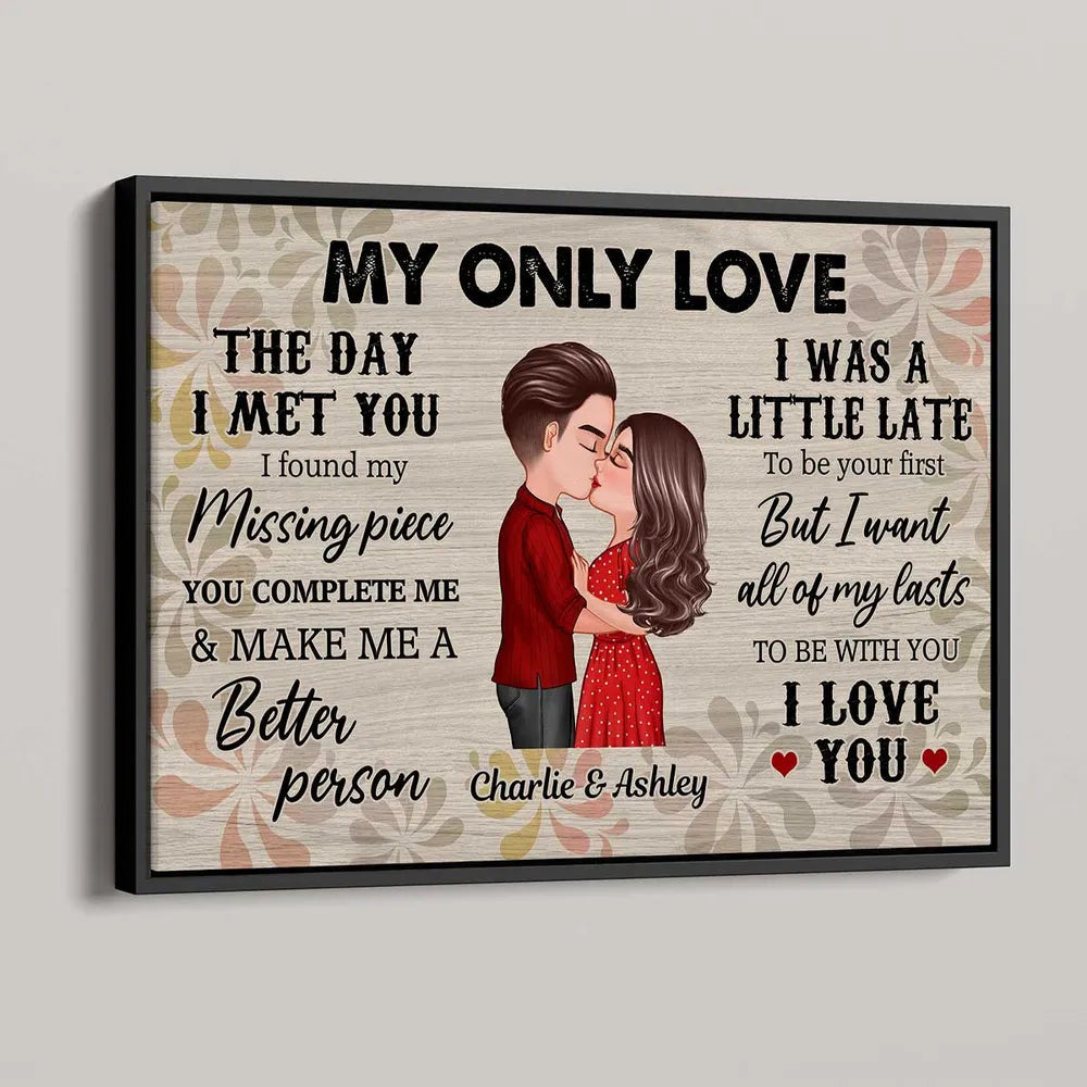 Romantic Couple Embracing Artwork – Valentine’s Custom Canvas, Plaques, Ornaments, Keychains & Pillows