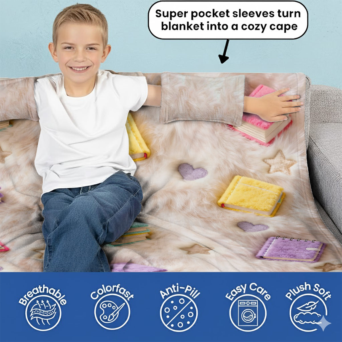 Just A Girl Who Loves Books - Personalized Book Wearable Blanket