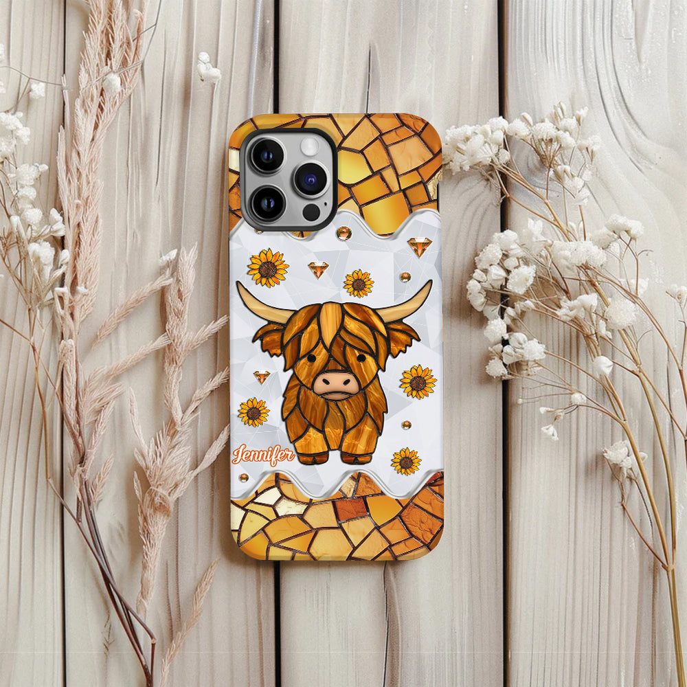 Adorable Highland Cow - Personalized Highland Cow Full Print Phone Case