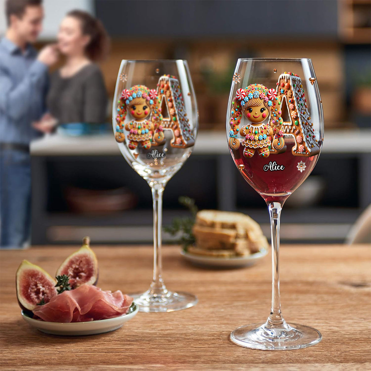 Happy Family - Personalized Family Wine Glass With Long Stem