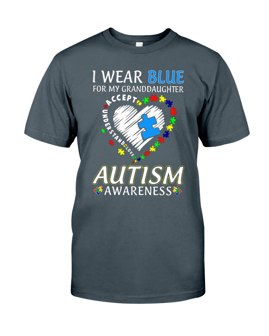 I Wear Blue For My Granddaughter - Autism Awareness T-shirt and Hoodie 0921