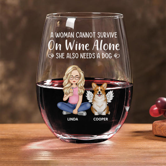 Personalized Women’s Wine Glass - Special Gift for Dog Mom, Dog Dad - Valentine's Day Keepsake for Couples, Pet Lovers, and Families