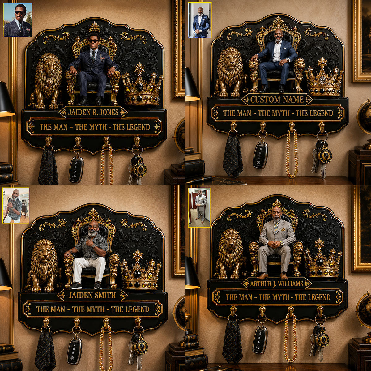 Any Photo The King - Personalized African American Custom Shaped Hanging Rack