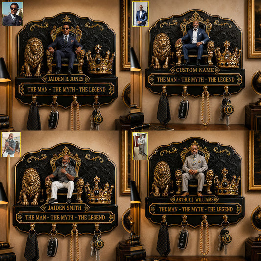 Any Photo The King - Personalized African American Custom Shaped Hanging Rack