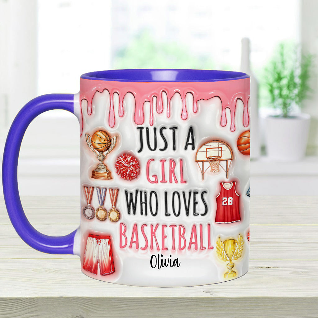 Just A Boy/A Girl Who Loves Basketball - Personalized Basketball Accent Mug
