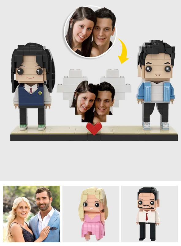I Love You Forever - Personalized Couple Photos Brick Figures