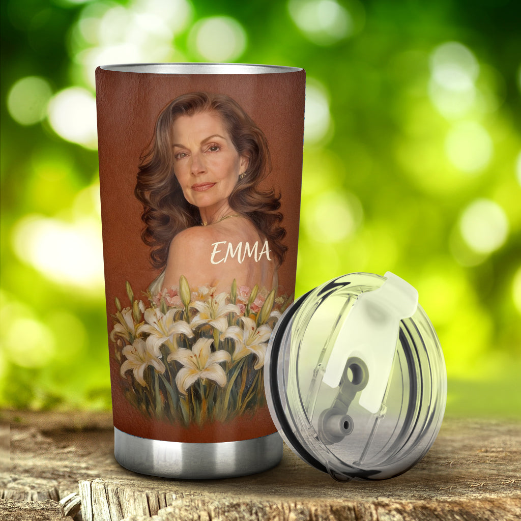Custom Any Photo, Any Flower - Personalized Self Love Tumbler