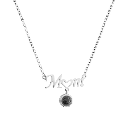 Mom's Heart - Personalized Mother Mom Photo Projection Necklace