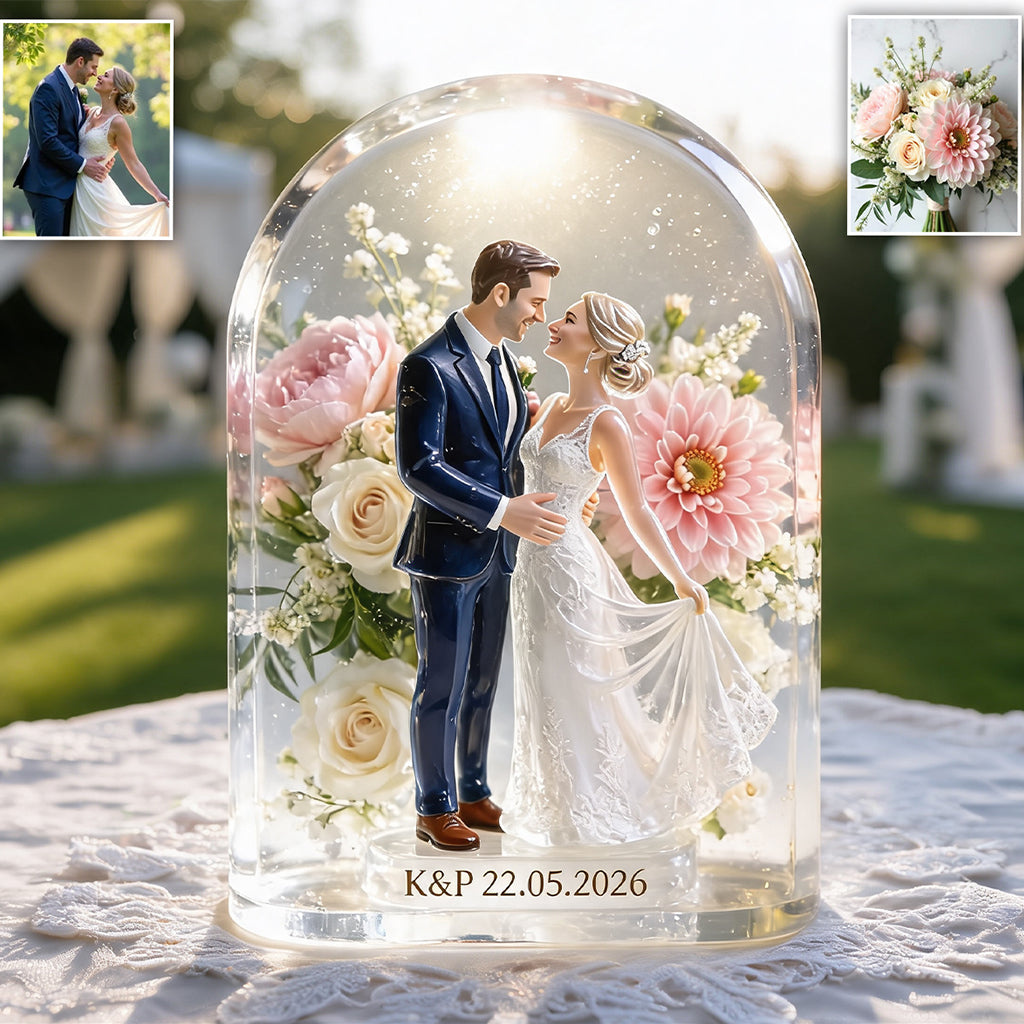 Eternal Bloom - Personalized wedding anniversary Custom Shaped Acrylic Plaque