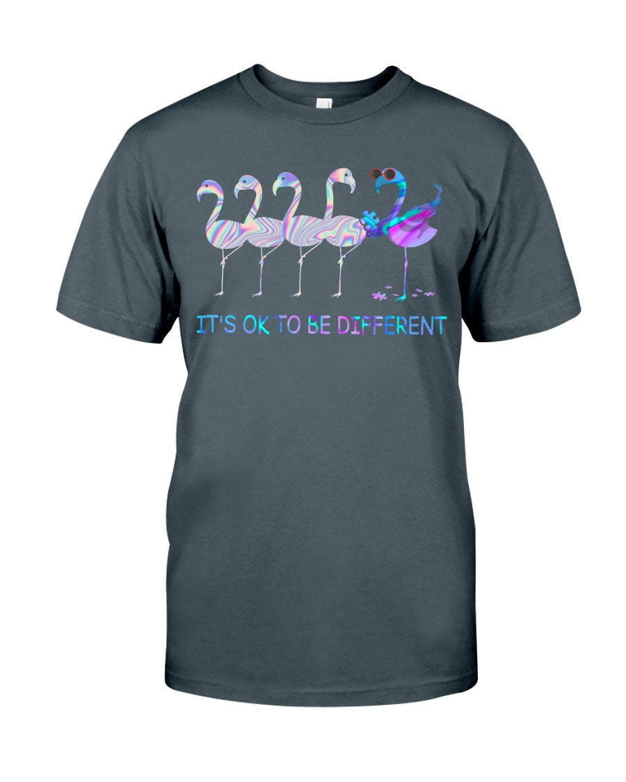 Flamingo It's Okay To Be Different - Autism Awareness T-shirt and Hoodie 0520