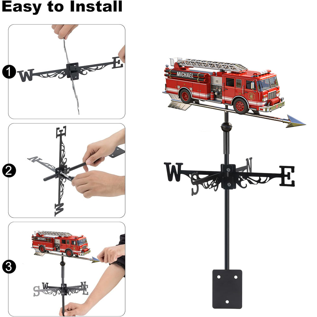 Fire Truck - Personalized Firefighter Weather Vane