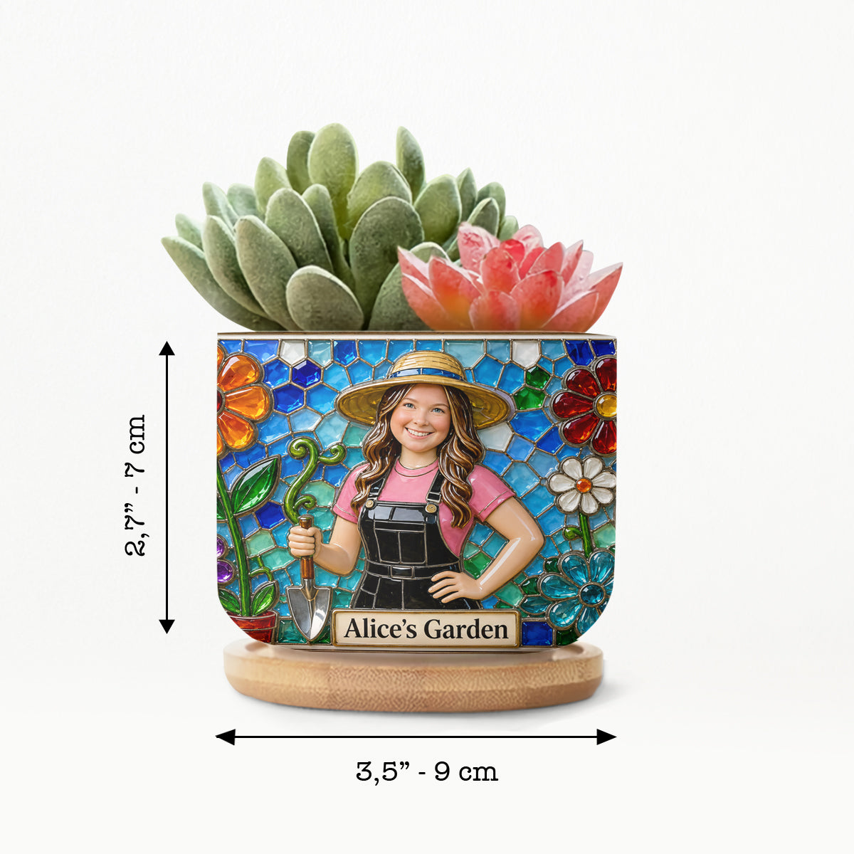 Custom Any Photo Just A Girl Who Loves Gardening - Personalized Gardening Ceramic Plant Pot