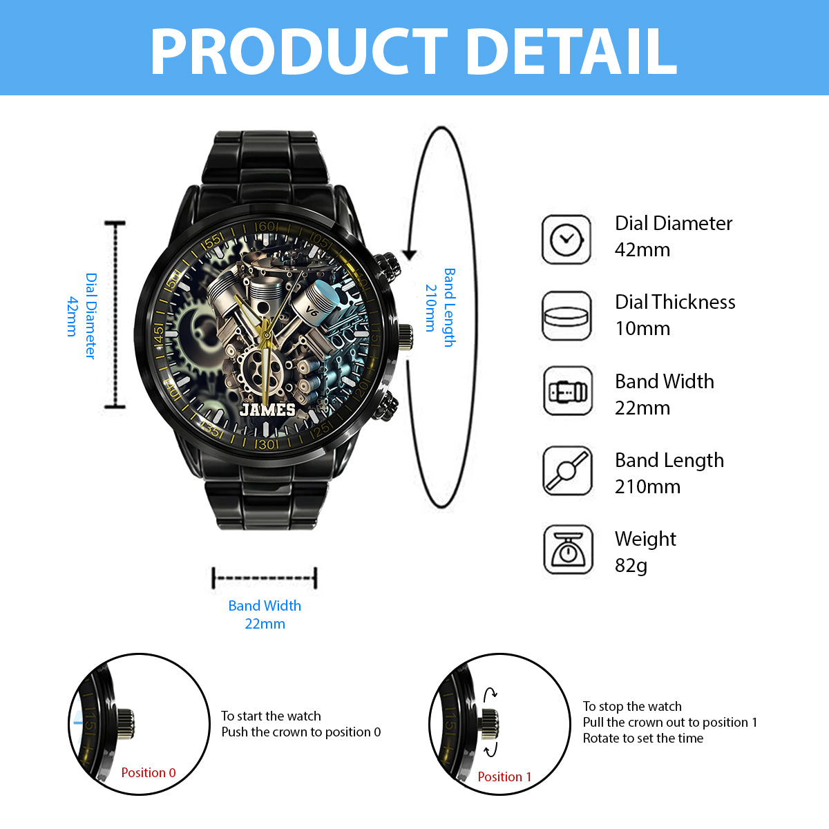 Feel The Power Of Speed - Personalized Biker Hand Watch