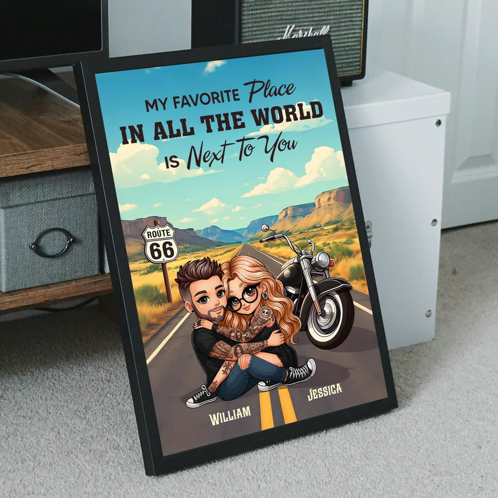 My Favorite Place Is Next To You – Personalized Poster Or Canvas For Couple, Romantic Road Trip Gift