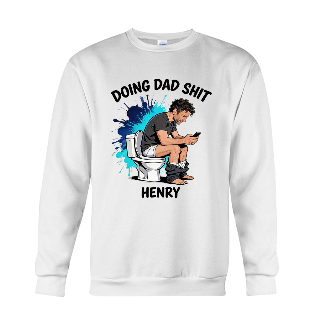 Custom Any Photo Doing Dad Shit - Personalized Father T-shirt And Hoodie