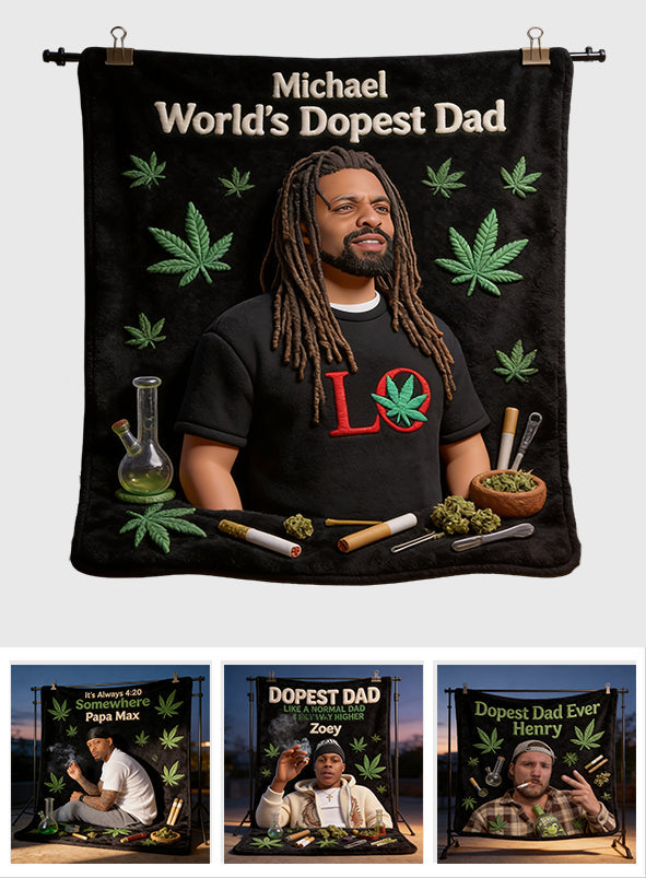 Dopest Dad - Personalized Weed Blanket