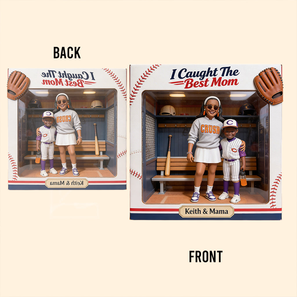 I Caught The Best Mom - Personalized Baseball Custom Shaped Acrylic Plaque