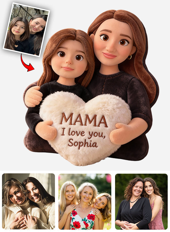 I Love You - Personalized Mother Faux Fur Shaped Pillow