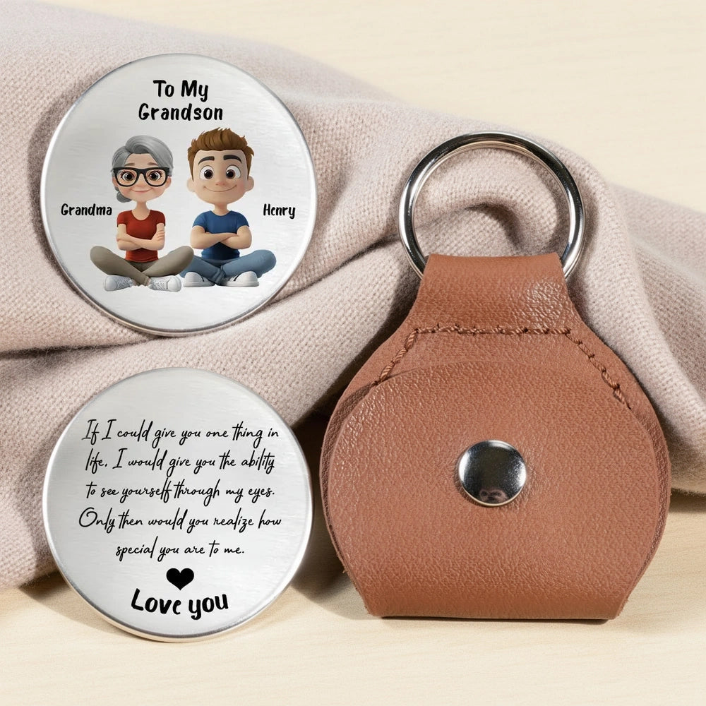 Pocket Hug for Grandson Granddaughter, Love You Always Message, Personalized Keepsake Gift From Grandma Grandpa for Everyday Comfort
