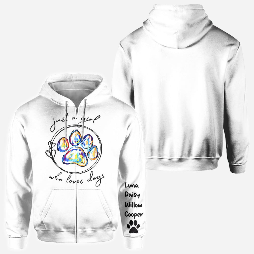 Just A Girl Who Loves Dog - Personalized Dog All Over Shirt