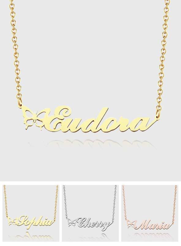 Any Name Butterfly - Personalized Name Necklace