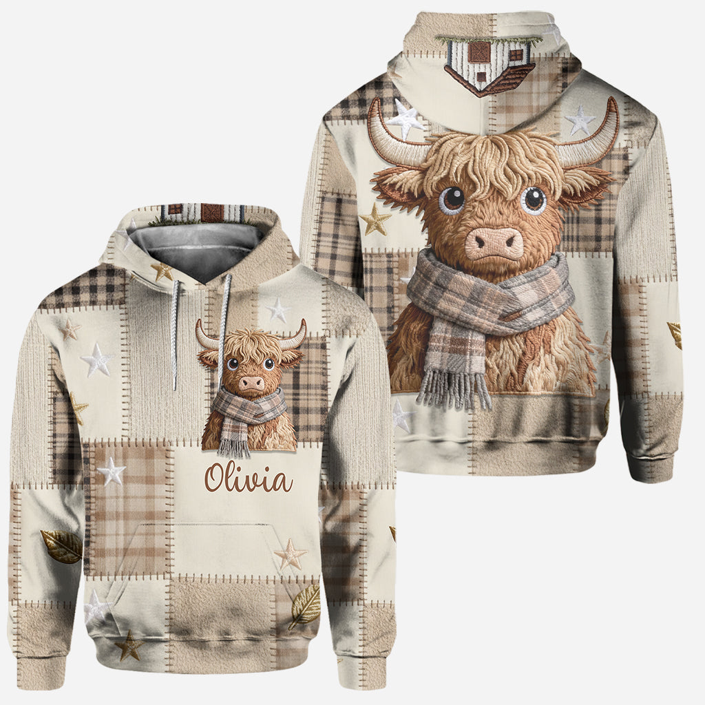 Cute Cow - Personalized Highland Cow Hoodie and Leggings
