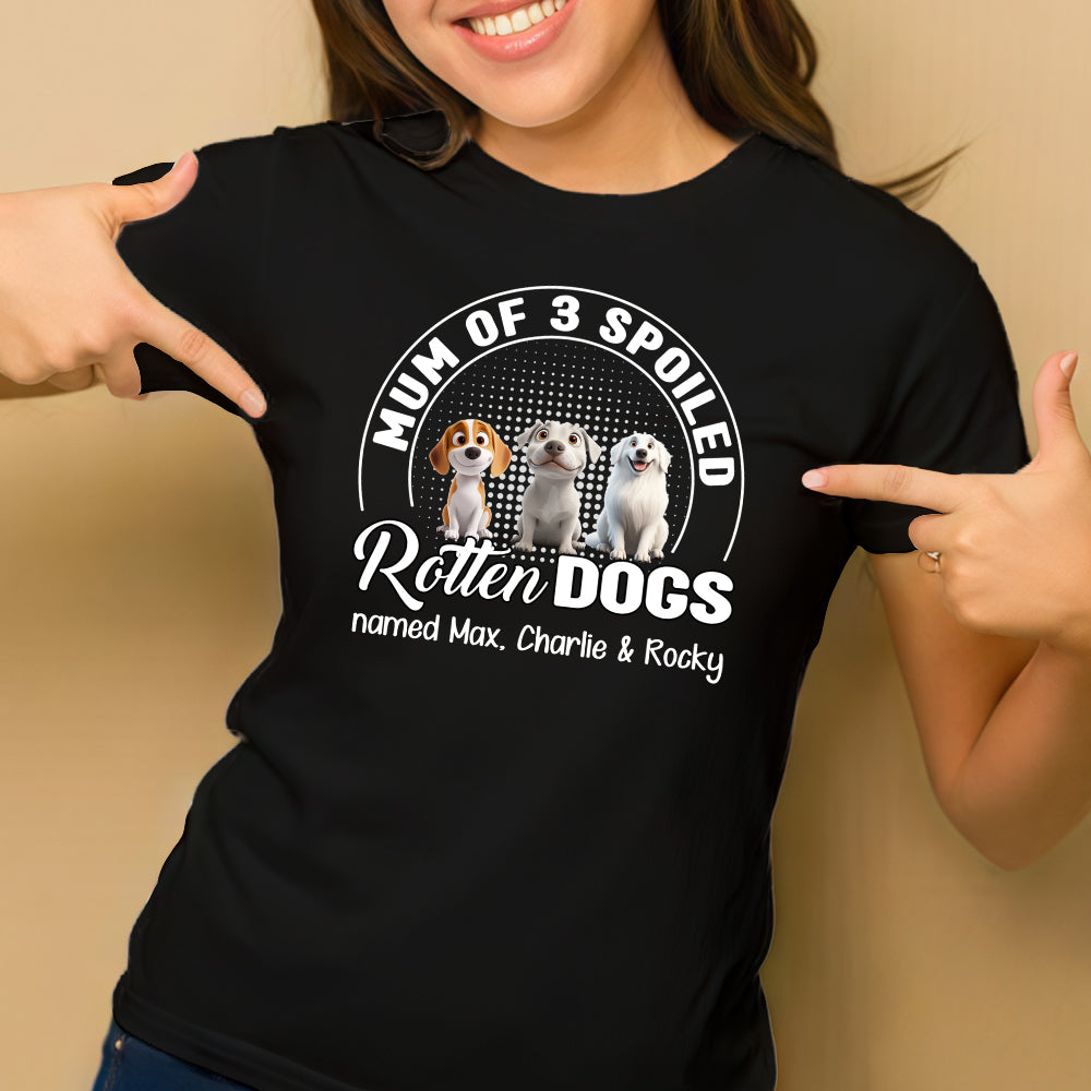 Personalized 'Mom & Spoiled Dog' Tee - Custom Dog Name Gift Shirt