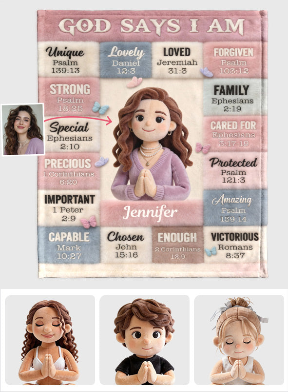 God Says You Are - Personalized Christian Blanket