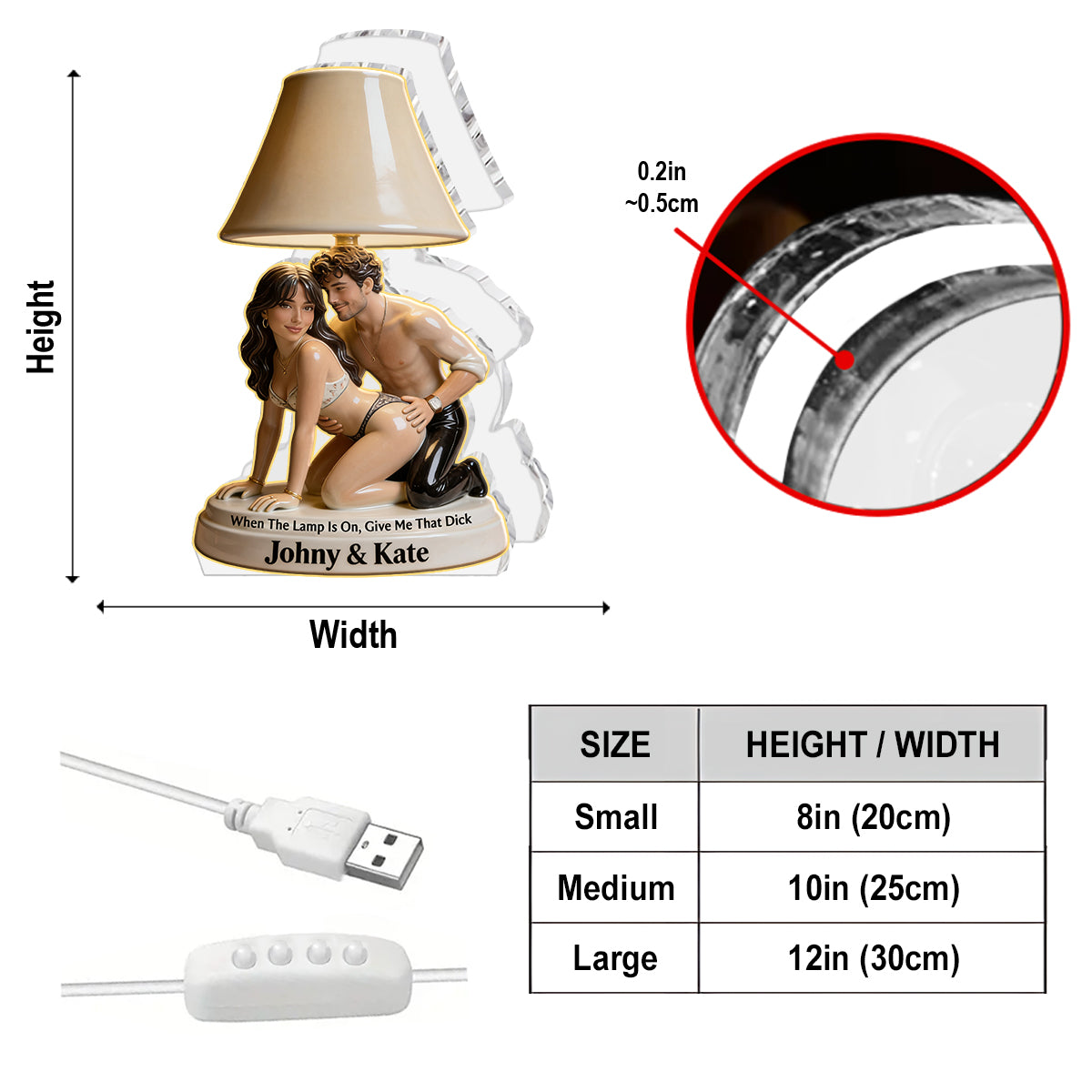 Give Me That Candy - Personalized Spicy Couple Acrylic LED Night Light