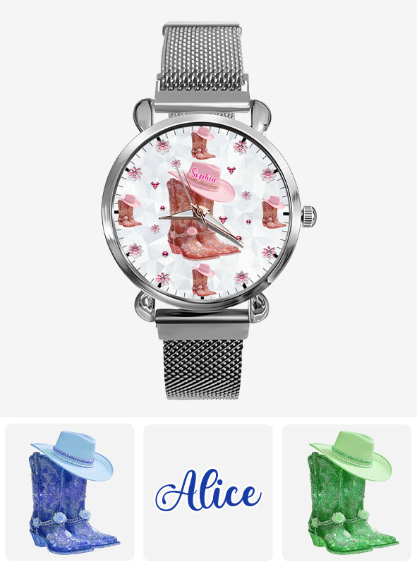 Floral Cowgirl - Personalized Cowgirl Women Hand Watch