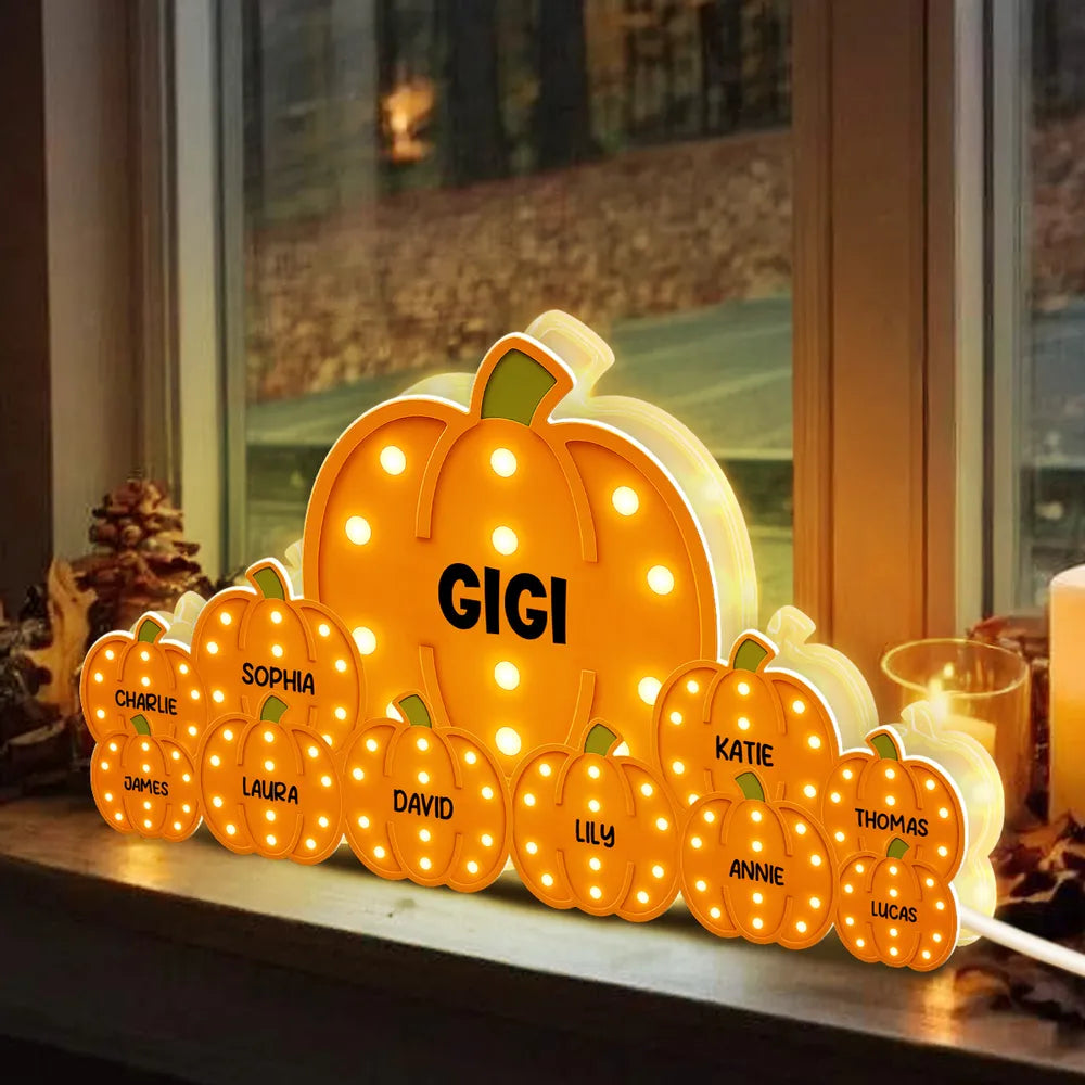 Acrylic Light Box with Pumpkin Design, Grandma-Inspired Theme and Perfect Holiday Gift