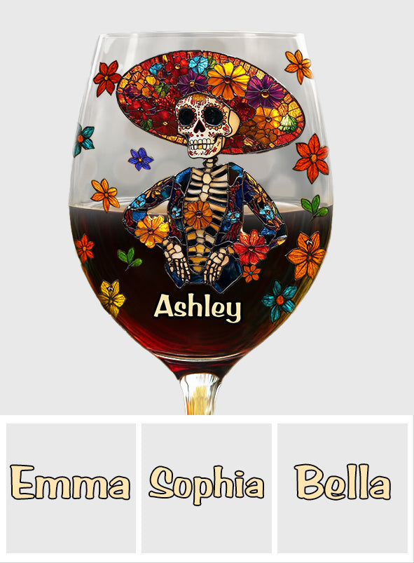 Happy Hispanic Heritage Month - Personalized Latina Women Wine Glass With Long Stem