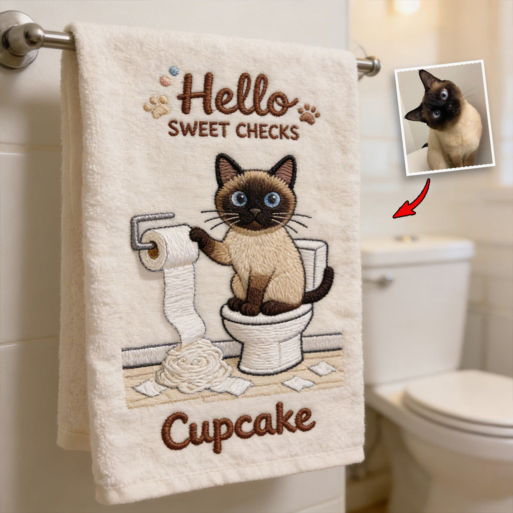 Funny Pet Bathroom Towel - Personalized Cat Towel