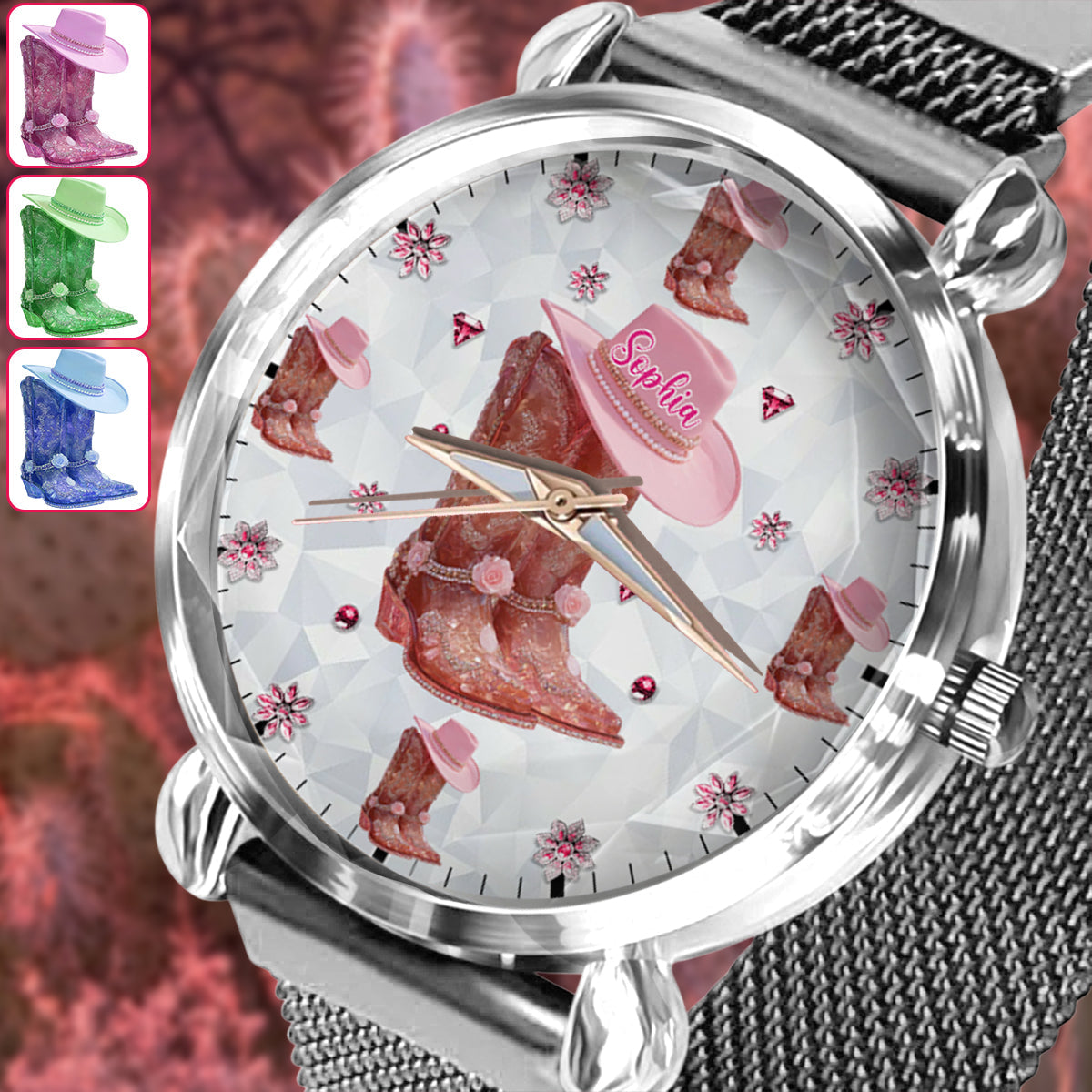 Floral Cowgirl - Personalized Cowgirl Women Hand Watch