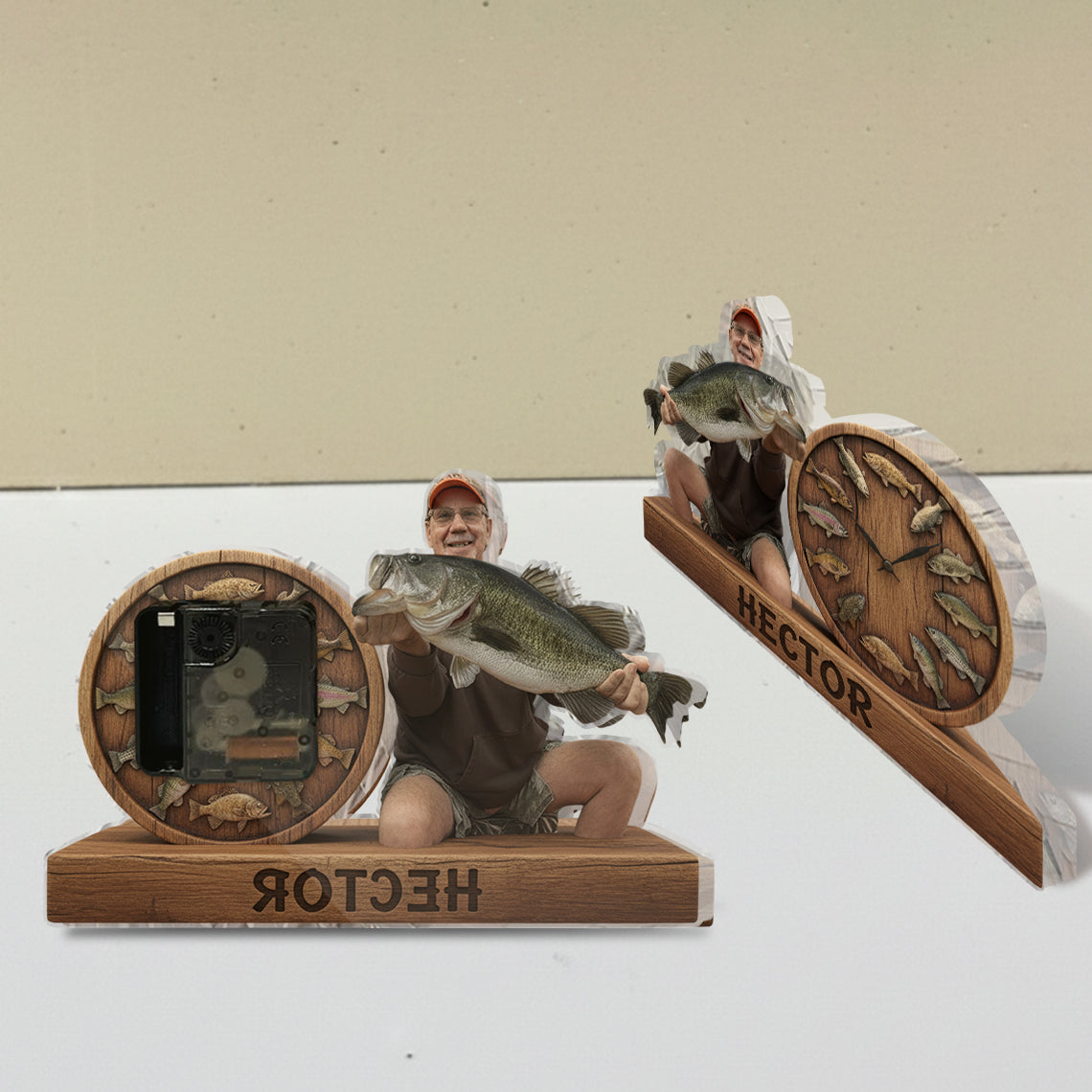 It's Always Fish O'clock - Personalized Fishing Desk Clock Plaque