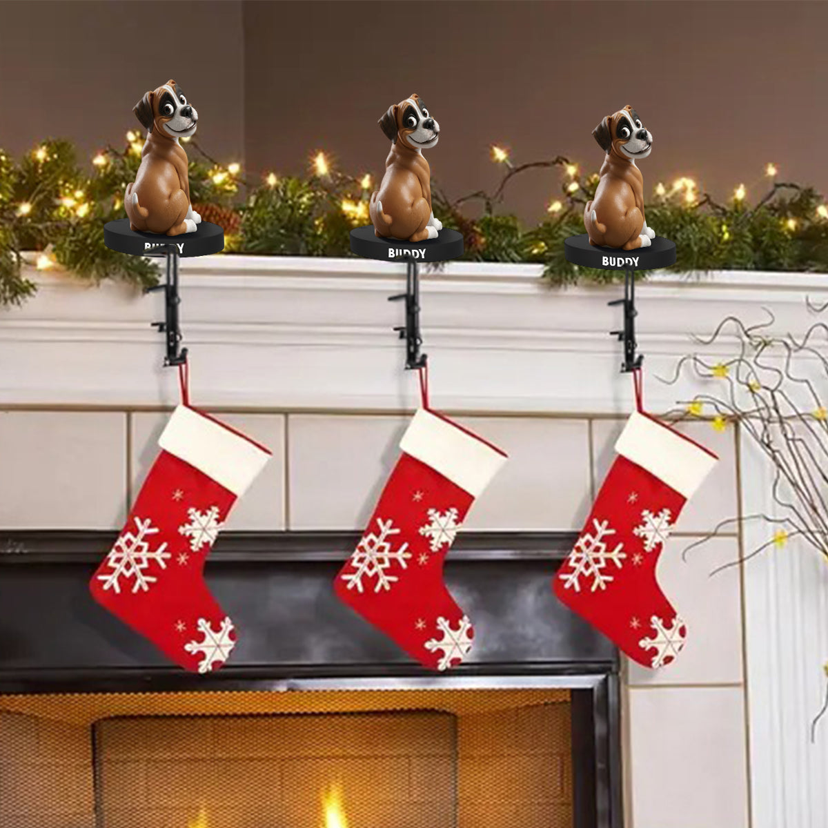 Funny Dogs - Personalized French Bulldog Dog Shaped Stocking Hanger