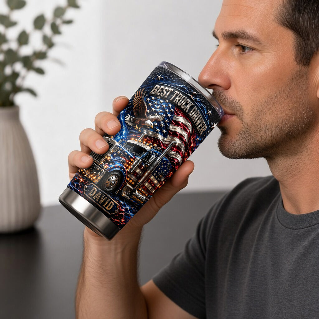 Best Truck Driver - Personalized Trucker Tumbler With Gift Box