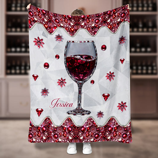 Just A Girl Who Loves Wine - Personalized Wine Blanket
