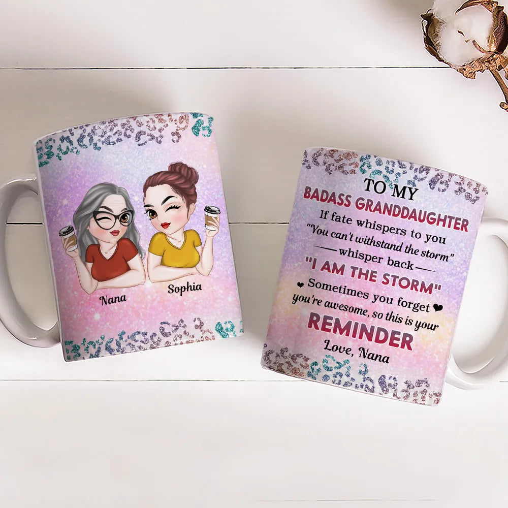 Inspirational White Ceramic Mug, A Special Gift from Mom or Grandma to Daughter or Granddaughter