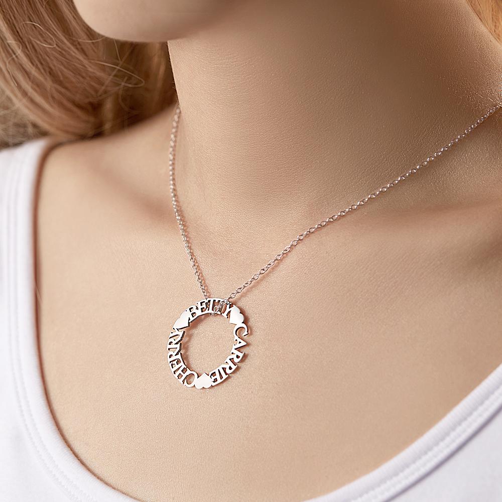 Custom Name Circle Charm - Personalized Name Circle Necklace