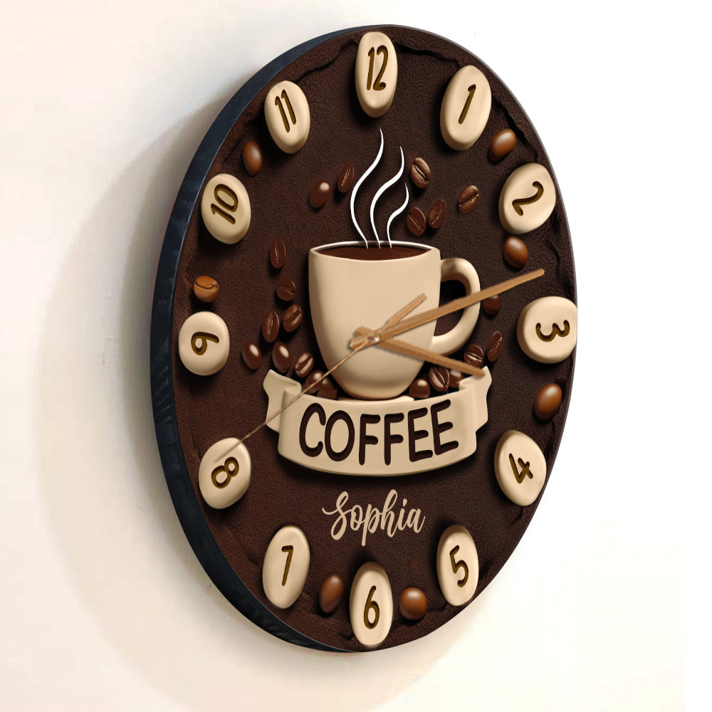 It's Coffee Time - Personalized Coffee Wall Clock