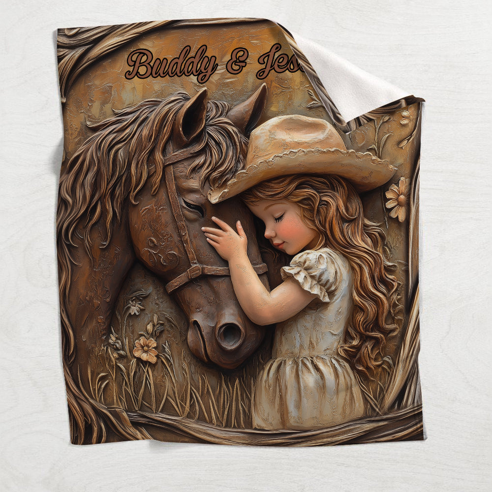 Just A Girl Who Loves Horse - Personalized Horse Blanket