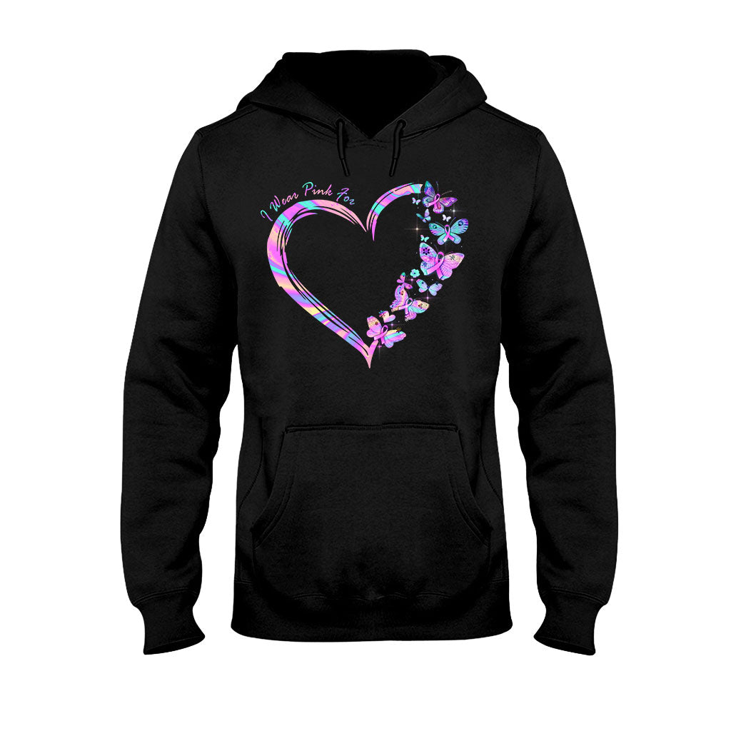 I Wear Pink - Breast Cancer Awareness Personalized T-shirt And Hoodie